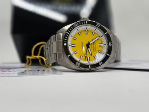 Haftavani - HPLA44100.05 – Titanium 300M Lightweight Outdoor Automatic Watch - Swiss Made - Yellow Face - Titanium