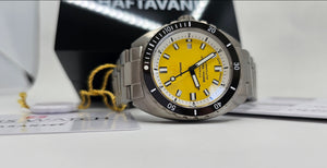 Haftavani - HPLA44100.05 – Titanium 300M Lightweight Outdoor Automatic Watch - Swiss Made - Yellow Face - Titanium